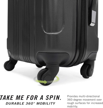 REACTION Out of Bounds Lightweight Hardshell 4-Wheel Spinner Luggage, Mint Blue, 20-Inch Carry On
