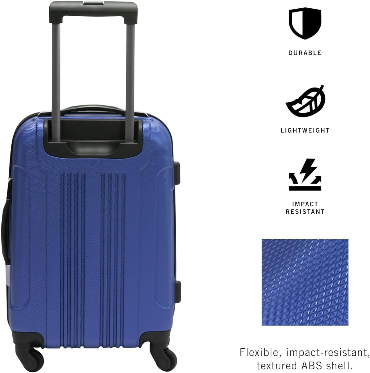 REACTION Out of Bounds Lightweight Hardshell 4-Wheel Spinner Luggage, Mint Blue, 20-Inch Carry On