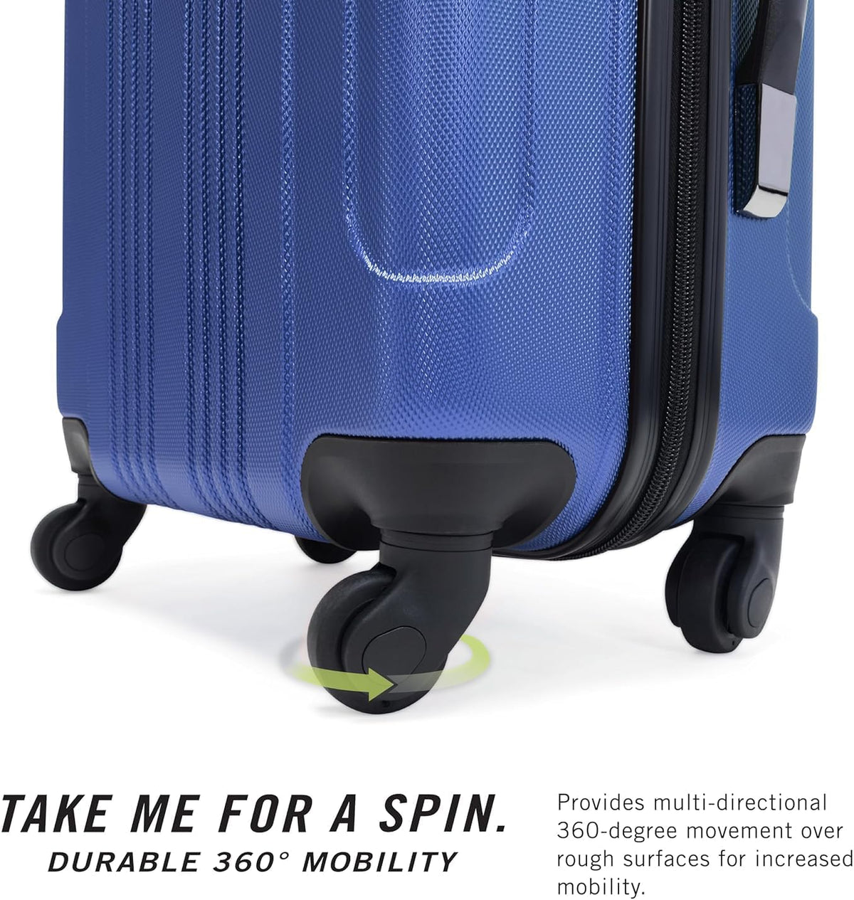 REACTION Out of Bounds Lightweight Hardshell 4-Wheel Spinner Luggage, Mint Blue, 20-Inch Carry On