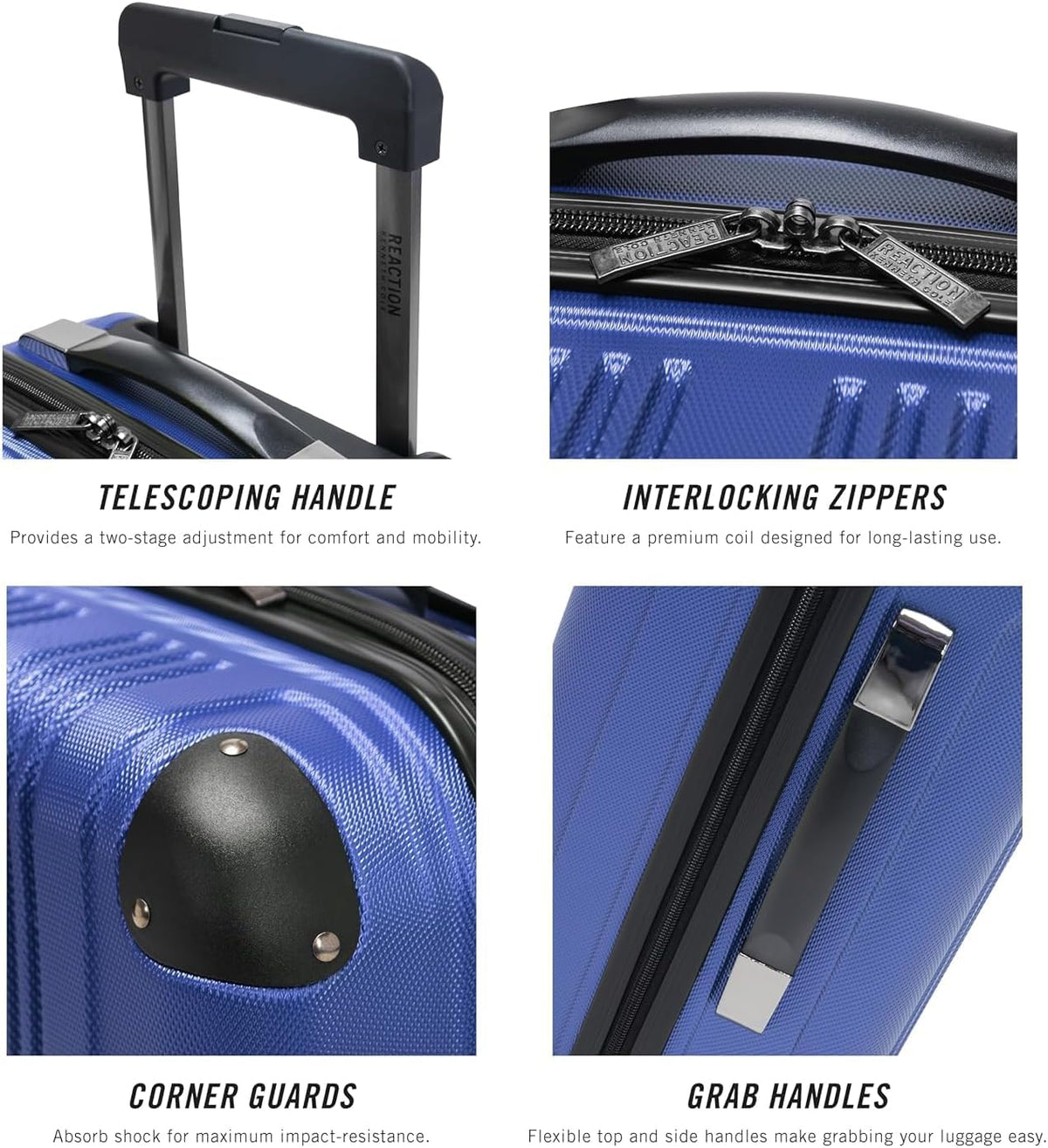REACTION Out of Bounds Lightweight Hardshell 4-Wheel Spinner Luggage, Mint Blue, 20-Inch Carry On