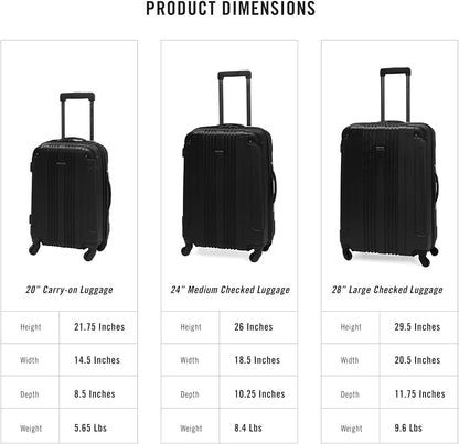 REACTION Out of Bounds Lightweight Hardshell 4-Wheel Spinner Luggage, Mint Blue, 20-Inch Carry On