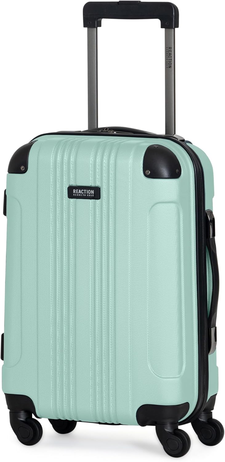 REACTION Out of Bounds Lightweight Hardshell 4-Wheel Spinner Luggage, Mint Blue, 20-Inch Carry On