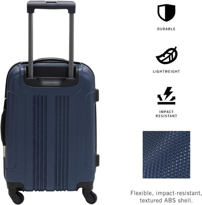 REACTION Out of Bounds Lightweight Hardshell 4-Wheel Spinner Luggage, Mint Blue, 20-Inch Carry On