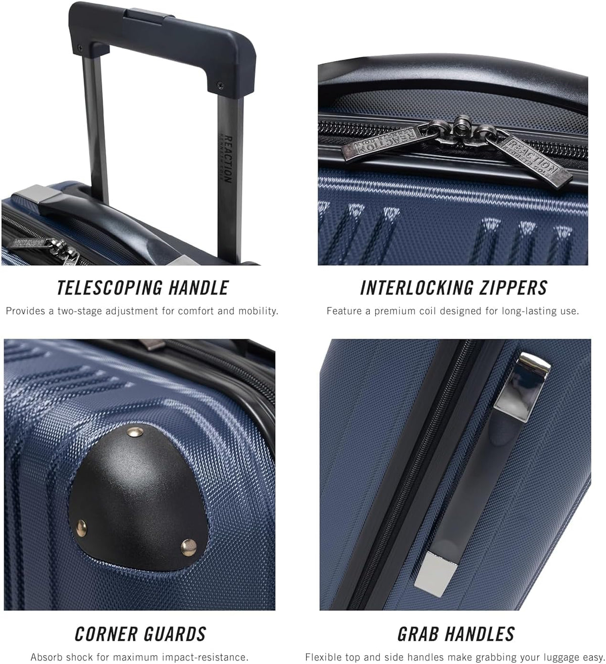 REACTION Out of Bounds Lightweight Hardshell 4-Wheel Spinner Luggage, Mint Blue, 20-Inch Carry On