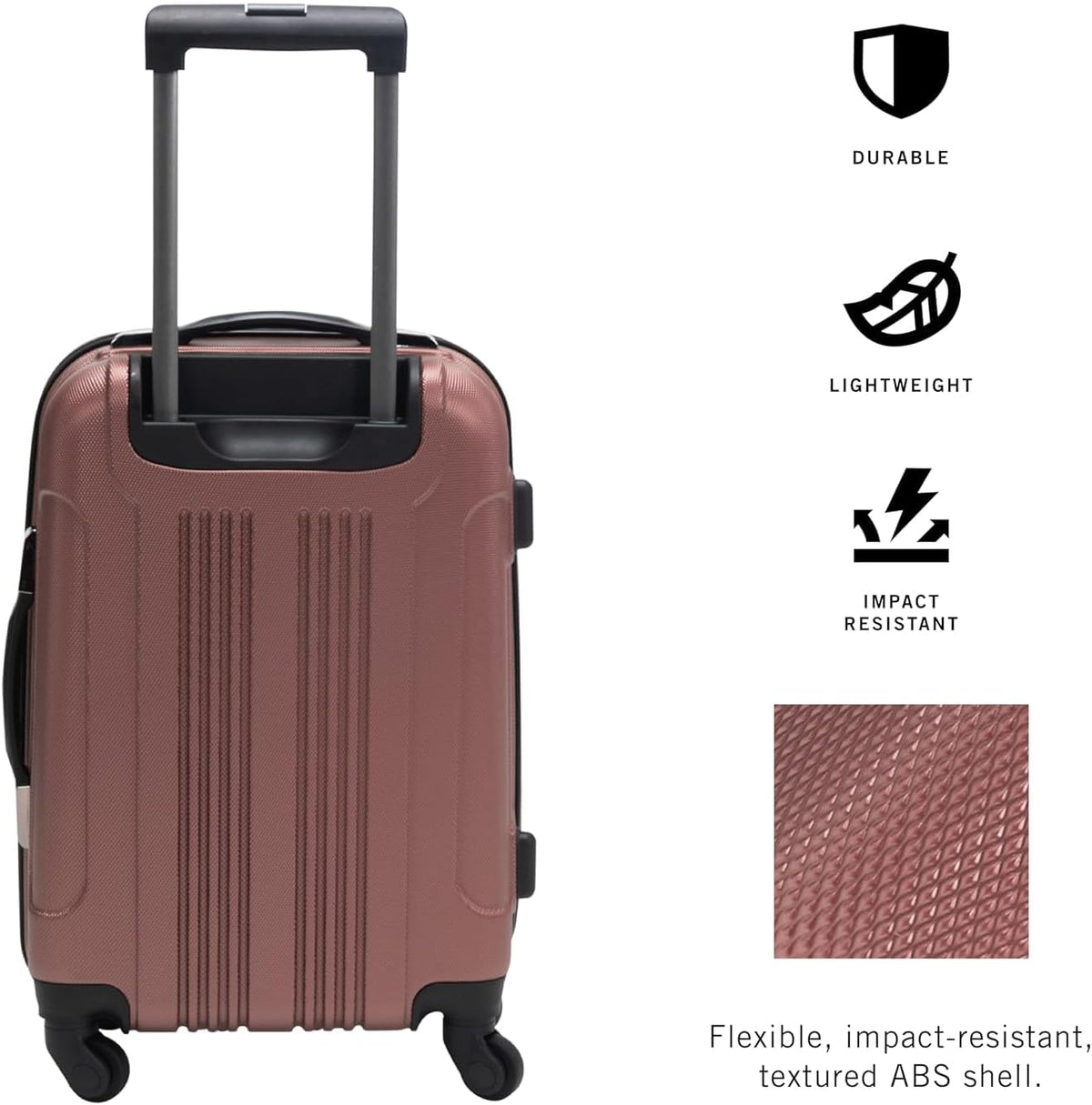 REACTION Out of Bounds Lightweight Hardshell 4-Wheel Spinner Luggage, Mint Blue, 20-Inch Carry On