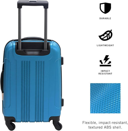 REACTION Out of Bounds Lightweight Hardshell 4-Wheel Spinner Luggage, Mint Blue, 20-Inch Carry On