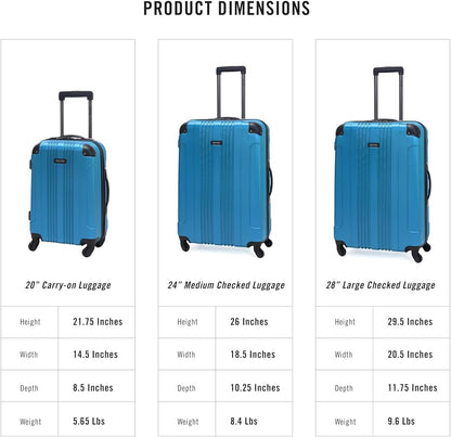REACTION Out of Bounds Lightweight Hardshell 4-Wheel Spinner Luggage, Mint Blue, 20-Inch Carry On