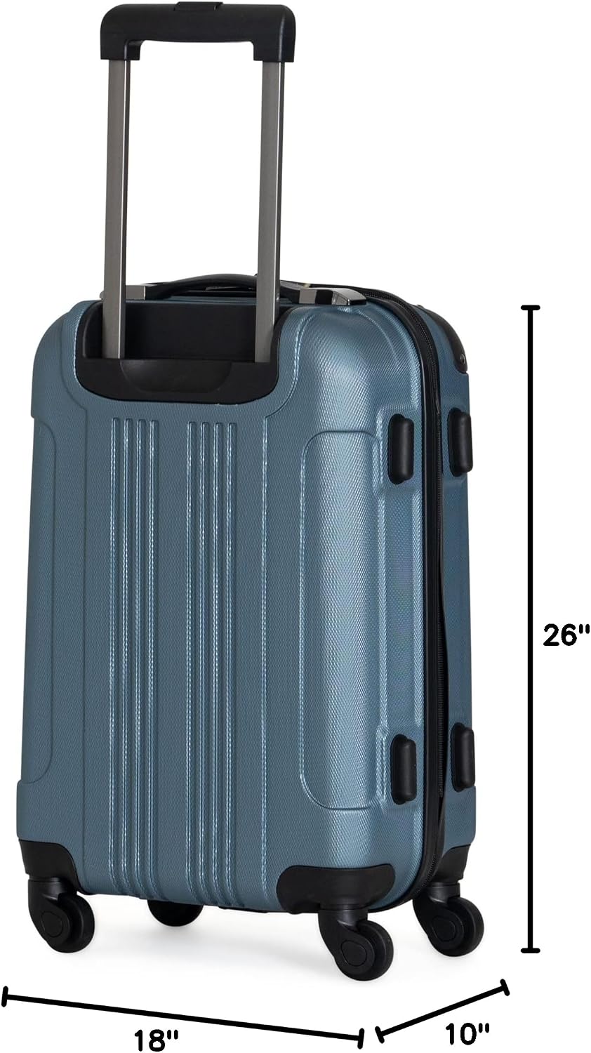 REACTION Out of Bounds Lightweight Hardshell 4-Wheel Spinner Luggage, Mint Blue, 20-Inch Carry On