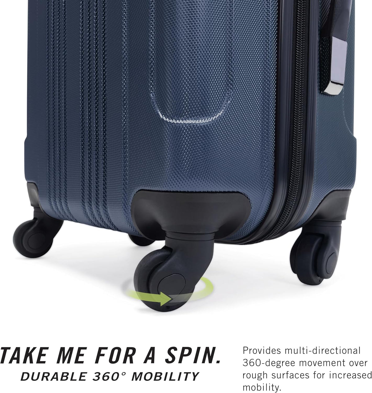 REACTION Out of Bounds Lightweight Hardshell 4-Wheel Spinner Luggage, Mint Blue, 20-Inch Carry On