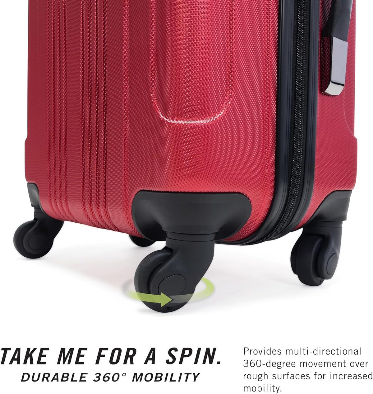 REACTION Out of Bounds Lightweight Hardshell 4-Wheel Spinner Luggage, Mint Blue, 20-Inch Carry On