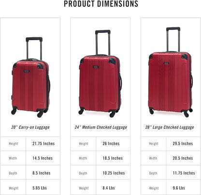 REACTION Out of Bounds Lightweight Hardshell 4-Wheel Spinner Luggage, Mint Blue, 20-Inch Carry On
