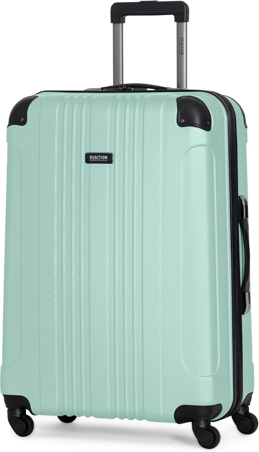 REACTION Out of Bounds Lightweight Hardshell 4-Wheel Spinner Luggage, Mint Blue, 20-Inch Carry On