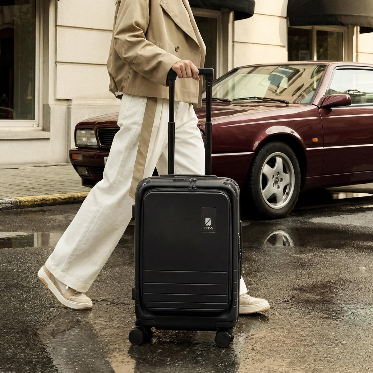 Top Opening PC Hard Shell Suitcase, 20-inch International Carry On Luggage with TSA Lock, 360 Silent Spinner Wheels - Ideal for Business Travel Suitcase (Beige, Carry-On 20-Inch)