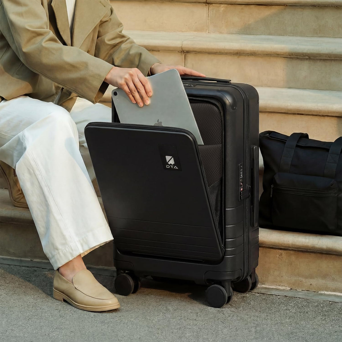 Top Opening PC Hard Shell Suitcase, 20-inch International Carry On Luggage with TSA Lock, 360 Silent Spinner Wheels - Ideal for Business Travel Suitcase (Beige, Carry-On 20-Inch)