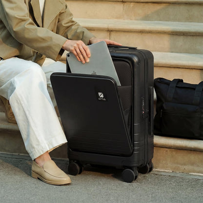 Top Opening PC Hard Shell Suitcase, 20-inch International Carry On Luggage with TSA Lock, 360 Silent Spinner Wheels - Ideal for Business Travel Suitcase (Beige, Carry-On 20-Inch)