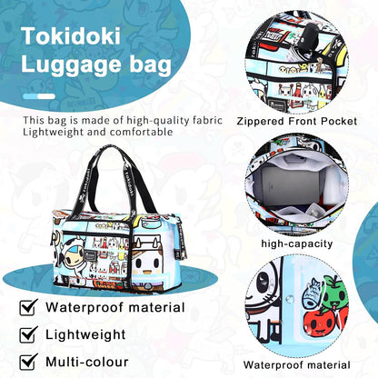Unicorno Foldable Duffle Bag for Travel, 40L Expandable Weekender Bags with Trolley Sleeve Overnight Bags for Travelling(Black)