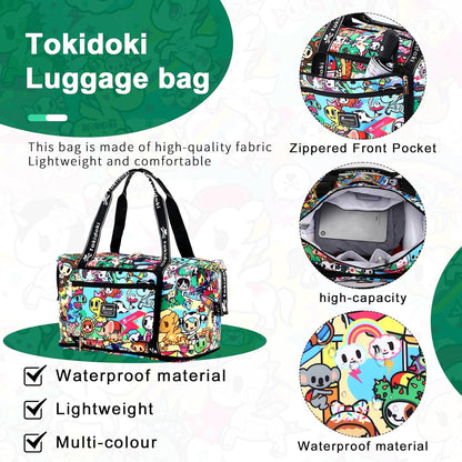 Unicorno Foldable Duffle Bag for Travel, 40L Expandable Weekender Bags with Trolley Sleeve Overnight Bags for Travelling(Black)