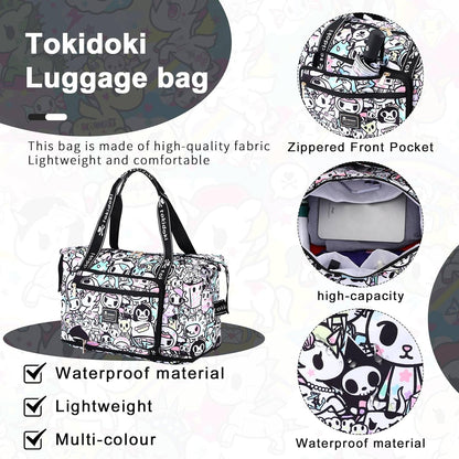 Unicorno Foldable Duffle Bag for Travel, 40L Expandable Weekender Bags with Trolley Sleeve Overnight Bags for Travelling(Black)