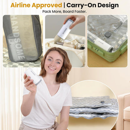 Travel Essentials set, Vacuum Bags for Travel with Digital Display air Pump,18 PCS Combo Size for Luggage and Suitcase,Space Saver for Clothes