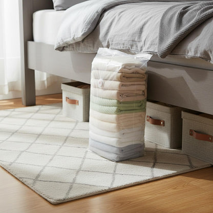Manual Compression Storage Bags for Space Saving, No Vacuum or Pump Needed, Roll-Up Design for Bedding, Clothes, and Travel Packing, Durable PA/PE Composite Material