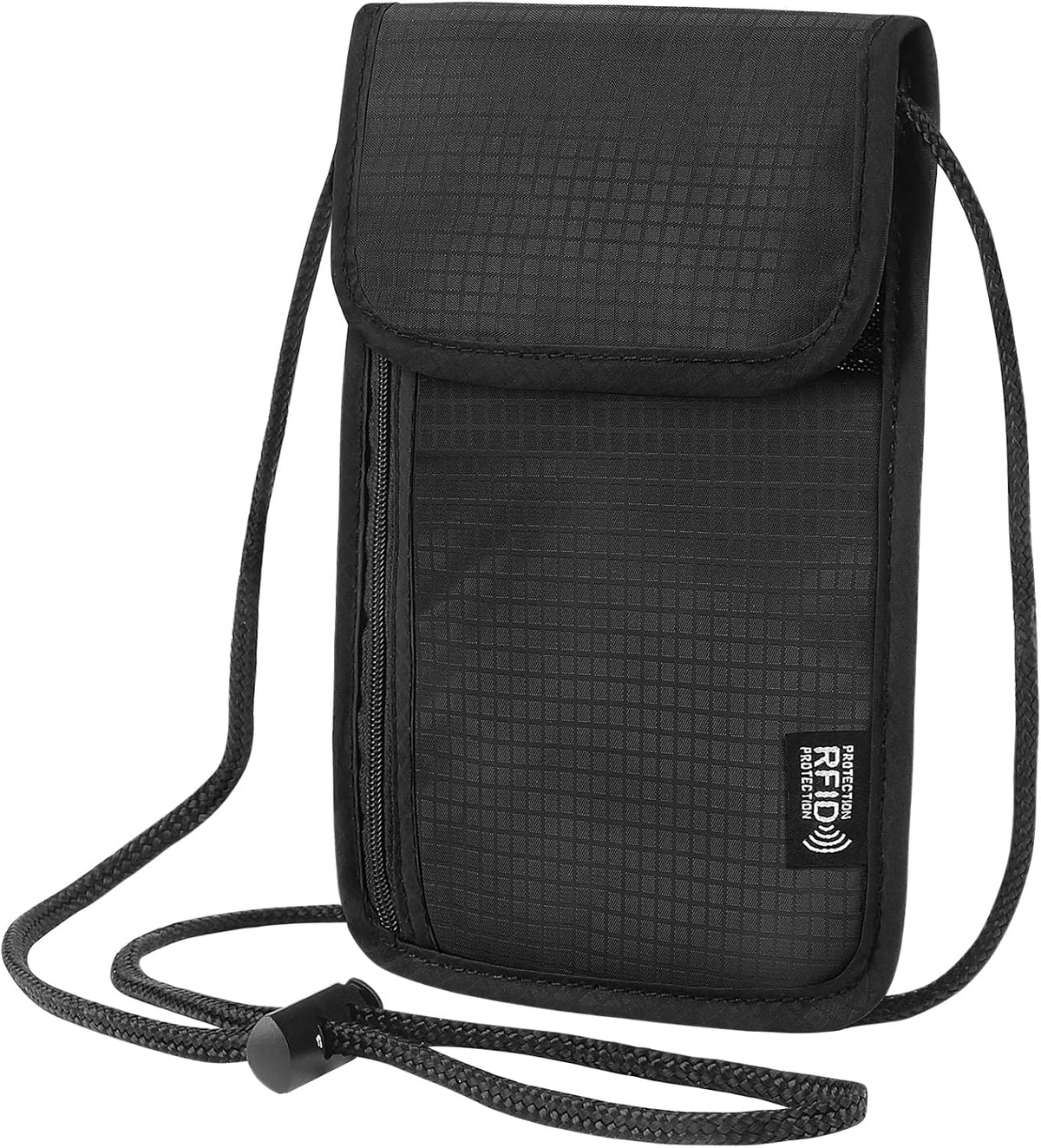 Likesing 5.5" L x 7.9" W Travel Neck Wallet, RFID Passport Holder (Grey) | RFID Blocking Passport Holder for Travel, Security Lightweight Passport Travel Wallet, Neck Pouch Gifts for Women Men