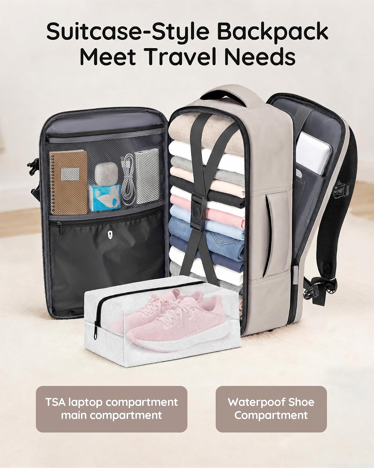 Airline Approved Carry on Backpack, Womens Weekender Travel Bag | Luggage 15.6 Inch Laptop Backpack with Water Bottle Pocket & Shoe Pouch, Travel Gifts for Frend Outdoor Weekend, Peacock Blue
