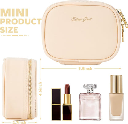 Mini Makeup Bag with Led Mirror, Small Travel Make up Bag 3 Light Modes Adjustable Brightness, for Women Organizer Cosmetic Bag, Portable Travel Train Toiletry Bag, for Pool Parties Work Touch-Ups
