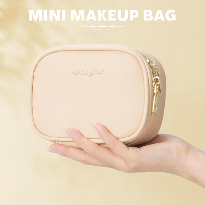 Mini Makeup Bag with Led Mirror, Small Travel Make up Bag 3 Light Modes Adjustable Brightness, for Women Organizer Cosmetic Bag, Portable Travel Train Toiletry Bag, for Pool Parties Work Touch-Ups