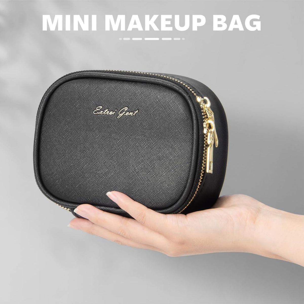 Mini Makeup Bag with Led Mirror, Small Travel Make up Bag 3 Light Modes Adjustable Brightness, for Women Organizer Cosmetic Bag, Portable Travel Train Toiletry Bag, for Pool Parties Work Touch-Ups