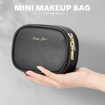 Mini Makeup Bag with Led Mirror, Small Travel Make up Bag 3 Light Modes Adjustable Brightness, for Women Organizer Cosmetic Bag, Portable Travel Train Toiletry Bag, for Pool Parties Work Touch-Ups