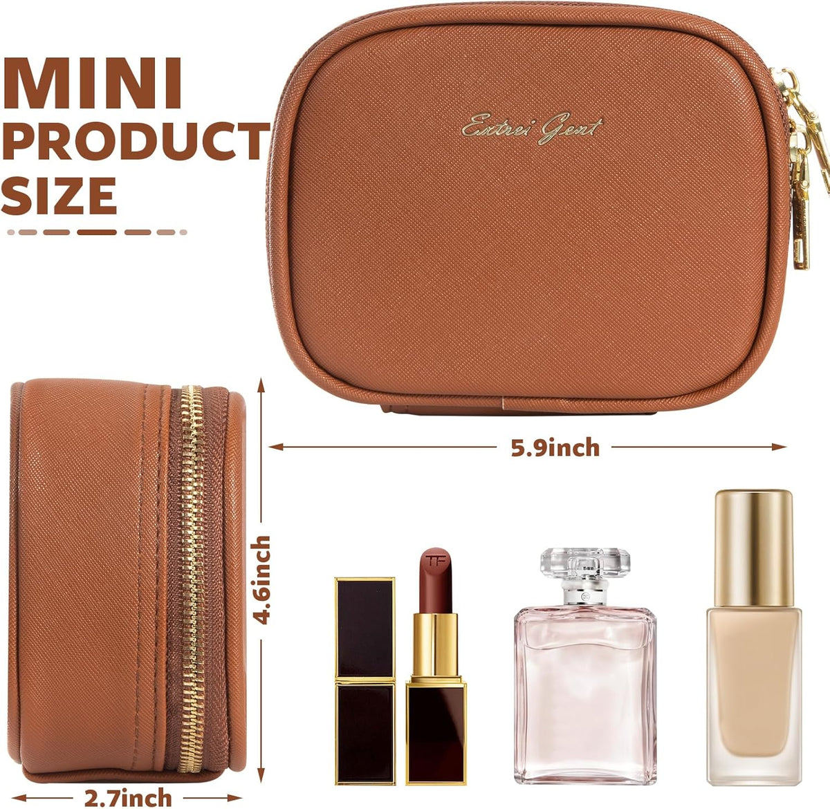 Mini Makeup Bag with Led Mirror, Small Travel Make up Bag 3 Light Modes Adjustable Brightness, for Women Organizer Cosmetic Bag, Portable Travel Train Toiletry Bag, for Pool Parties Work Touch-Ups