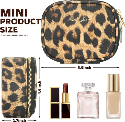Mini Makeup Bag with Led Mirror, Small Travel Make up Bag 3 Light Modes Adjustable Brightness, for Women Organizer Cosmetic Bag, Portable Travel Train Toiletry Bag, for Pool Parties Work Touch-Ups
