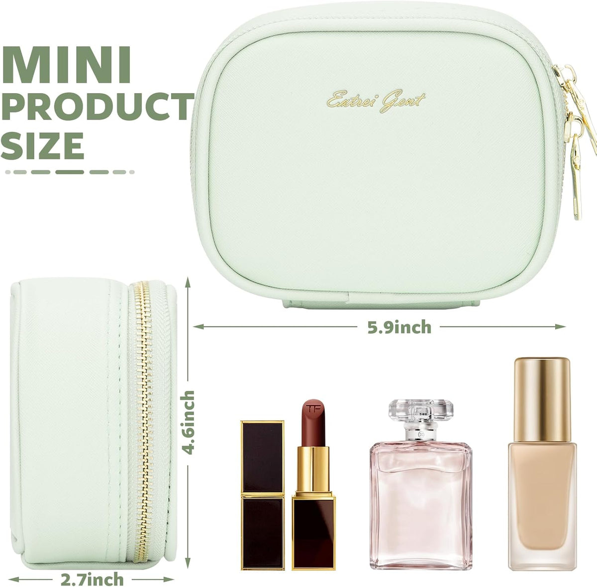 Mini Makeup Bag with Led Mirror, Small Travel Make up Bag 3 Light Modes Adjustable Brightness, for Women Organizer Cosmetic Bag, Portable Travel Train Toiletry Bag, for Pool Parties Work Touch-Ups