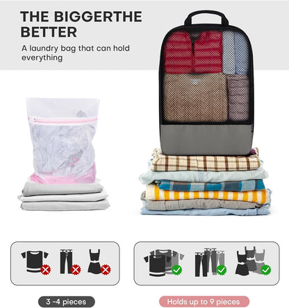 4 PCS Set Compression Packing Cubes for Travel, Lightweight Packaging Organizer Bags for Carry On Space Saving, Travel Essentials Cubes for Suitcase Backpack, Beige