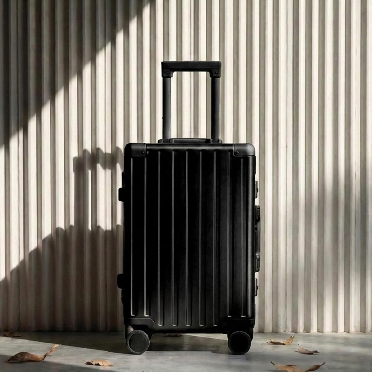 20 Inch Premium All Aluminum Carry On Luggage 22x14x9 Airline Approved Zipperless Hard Shell Suitcase with TSA Lock Silent Spinner Wheels for Business Travel,Black