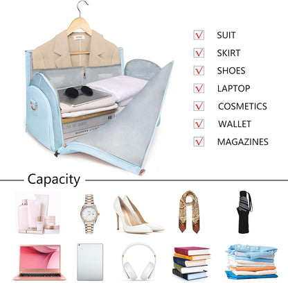 2 in 1 Convertible Garment Duffle Bags for Travel Foldable Carry On Garment Bag