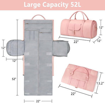 2 in 1 Convertible Garment Duffle Bags for Travel Foldable Carry On Garment Bag