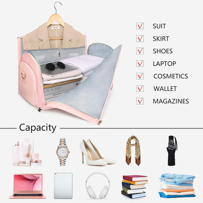 2 in 1 Convertible Garment Duffle Bags for Travel Foldable Carry On Garment Bag