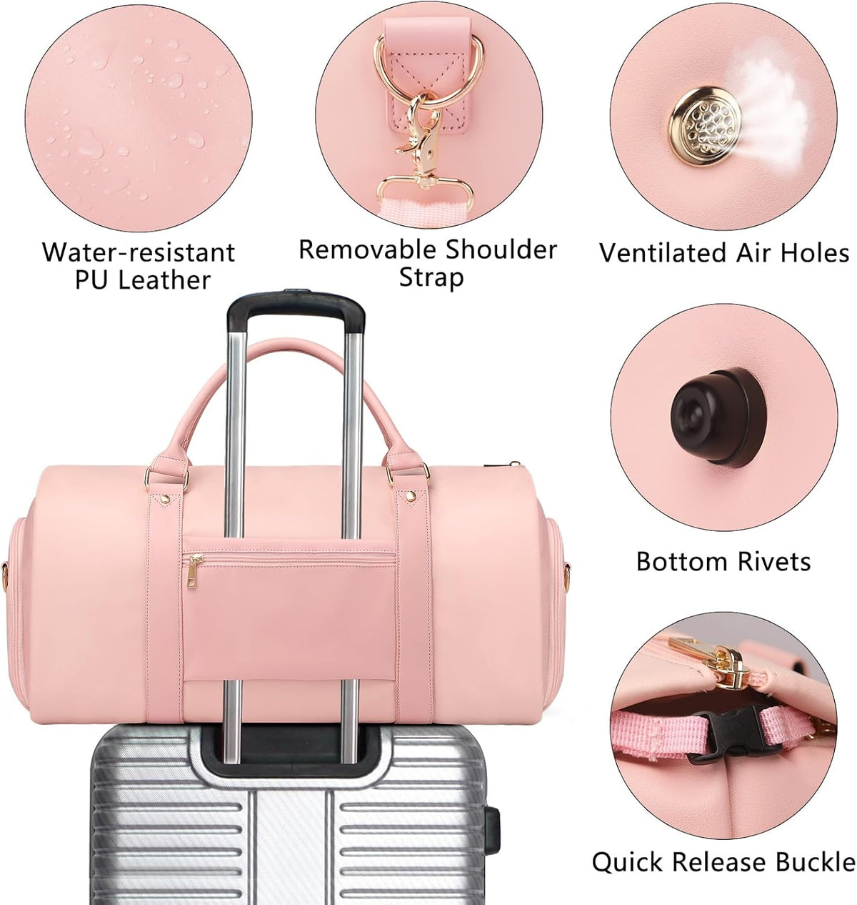 2 in 1 Convertible Garment Duffle Bags for Travel Foldable Carry On Garment Bag
