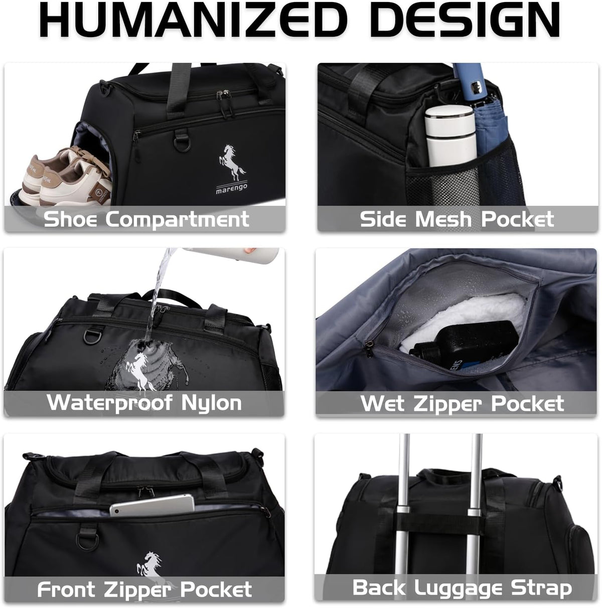 Gym Bag for Women & Men Lightweight Travel Duffle Bag with Shoe & Wet Compartment - for Travel, Sports, Dance, Yoga & Swimming Workout, Gifts for Women, Pink
