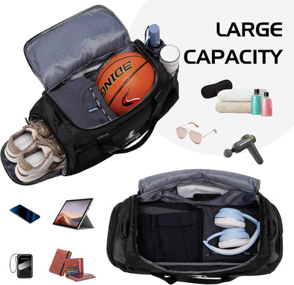 Gym Bag for Women & Men Lightweight Travel Duffle Bag with Shoe & Wet Compartment - for Travel, Sports, Dance, Yoga & Swimming Workout, Gifts for Women, Pink