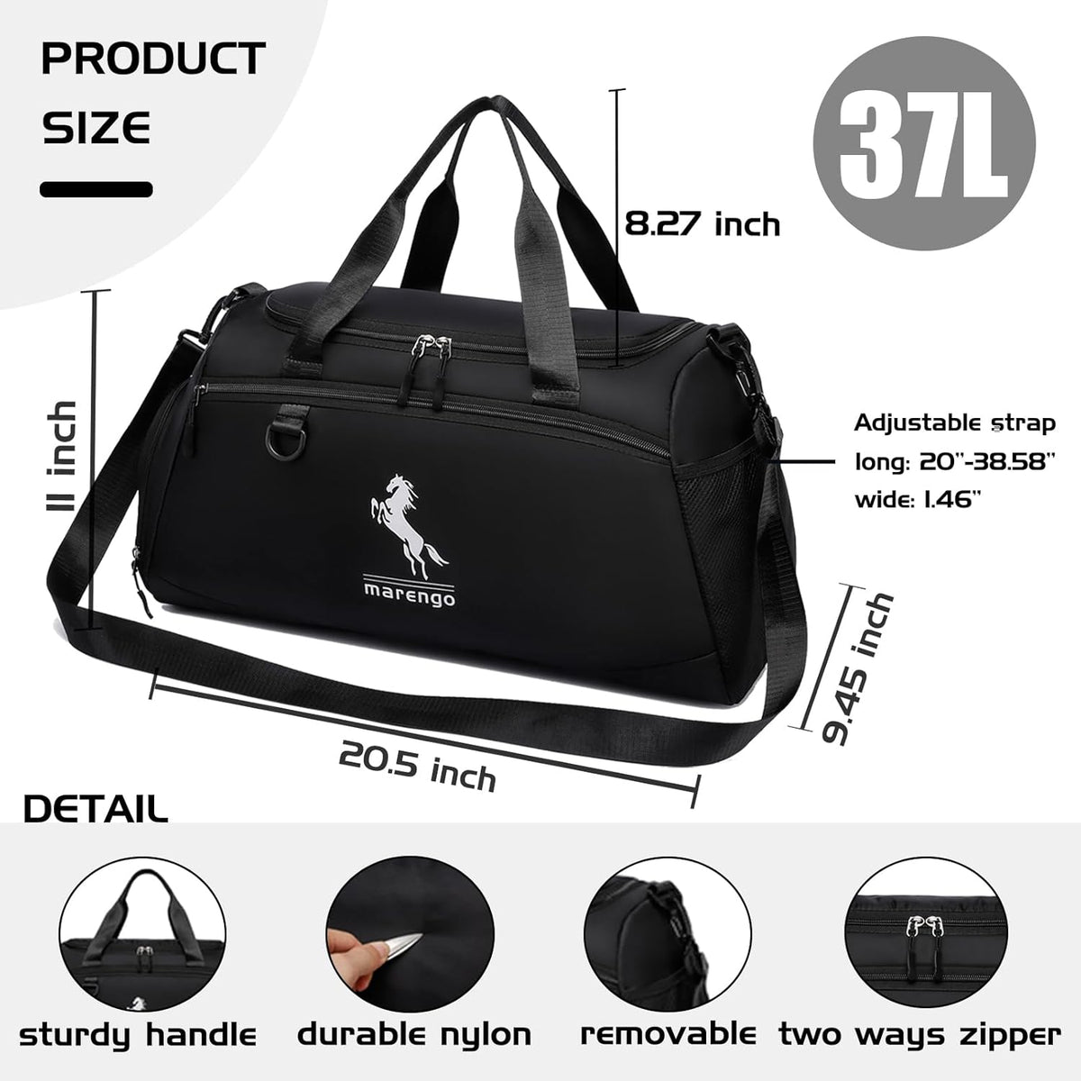 Gym Bag for Women & Men Lightweight Travel Duffle Bag with Shoe & Wet Compartment - for Travel, Sports, Dance, Yoga & Swimming Workout, Gifts for Women, Pink