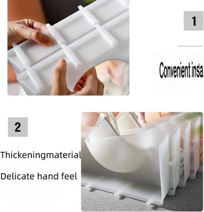 Underwear Storage box 6-piece set - PP plastic drawer divider Portable wardrobe organizer storage Travel bra White