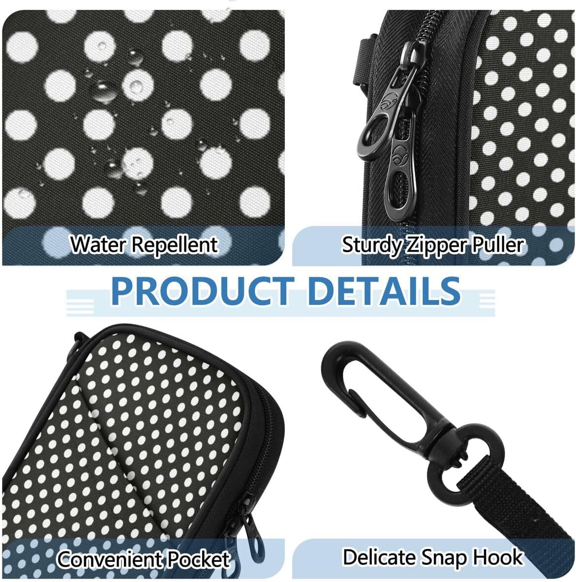 Polka Dot Black White Passport Holder Family Passport Wallet | for Women Men Rfid Blocking Passport Holders Bag Travel Document Organizer with Zipper