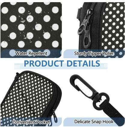Polka Dot Black White Passport Holder Family Passport Wallet | for Women Men Rfid Blocking Passport Holders Bag Travel Document Organizer with Zipper
