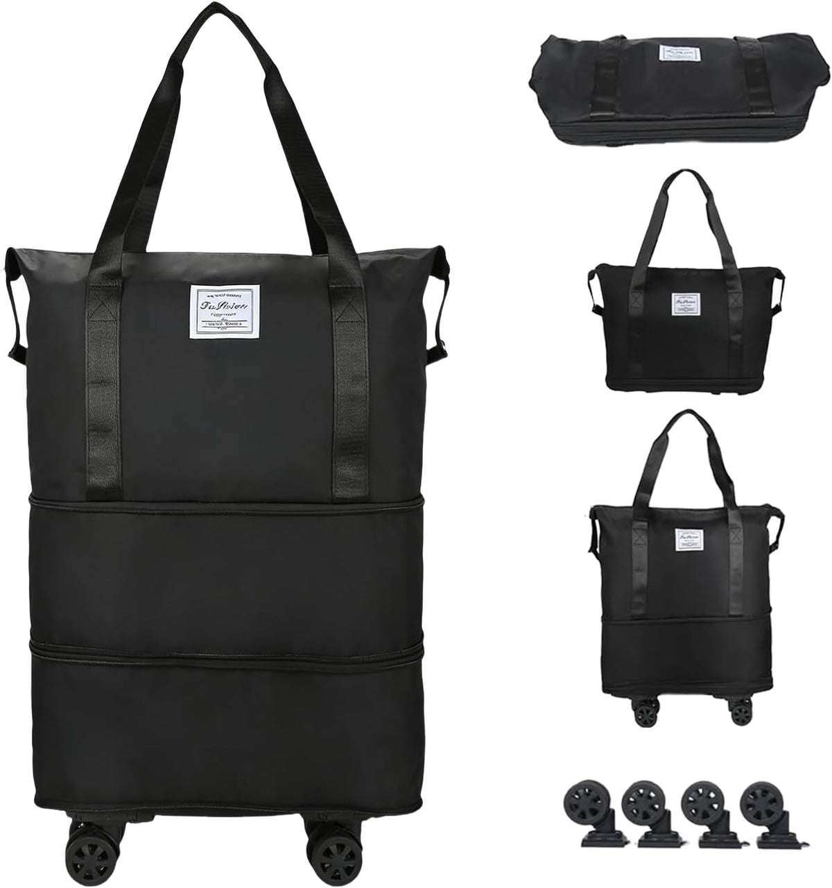 18-40L Rolling Duffle Bag with Wheels,Expandable Foldable Luggagelarge Expandable Travel rolling bag,Wheeled Travel Duffel Weekend Bags,Lightweight Carry-On Luggage for Gym, Camping, Business Trip