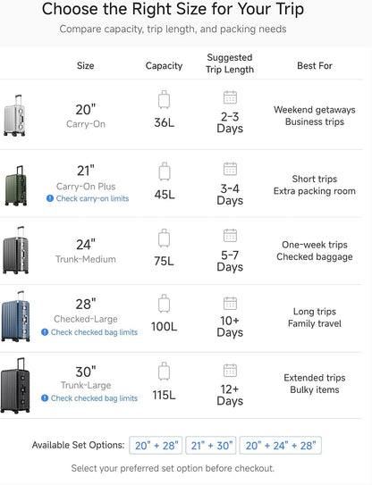 Carry On Luggage with Spinner Wheels, 8010S Aluminum Frame Zipperless Polycarbonate Hard Shell Suitcase (ZX-Core, Charcoal Metallic, 20 Inch)