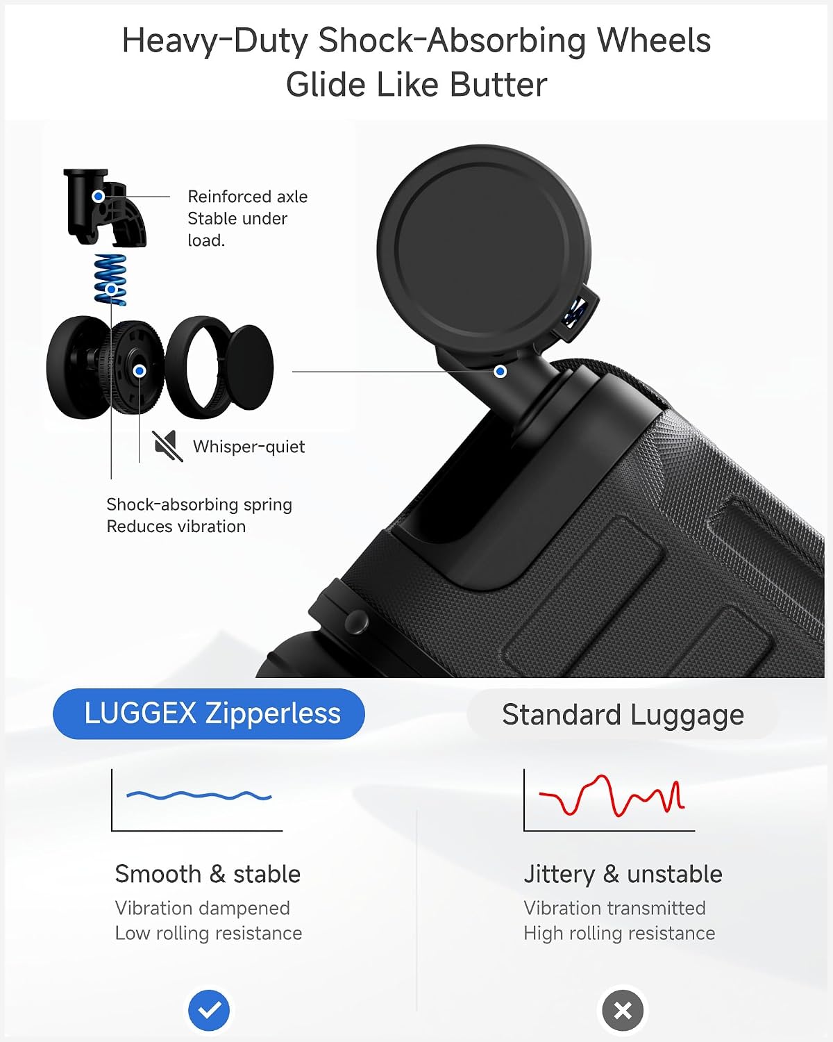 Carry On Luggage with Spinner Wheels, 8010S Aluminum Frame Zipperless Polycarbonate Hard Shell Suitcase (ZX-Core, Charcoal Metallic, 20 Inch)