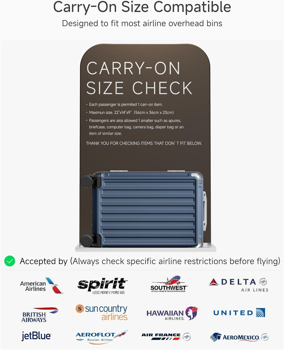Carry On Luggage with Spinner Wheels, 8010S Aluminum Frame Zipperless Polycarbonate Hard Shell Suitcase (ZX-Core, Charcoal Metallic, 20 Inch)