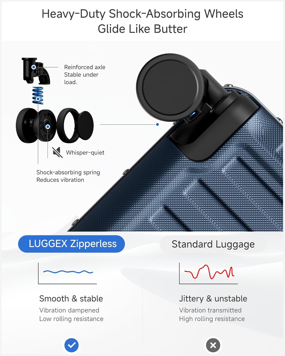 Carry On Luggage with Spinner Wheels, 8010S Aluminum Frame Zipperless Polycarbonate Hard Shell Suitcase (ZX-Core, Charcoal Metallic, 20 Inch)